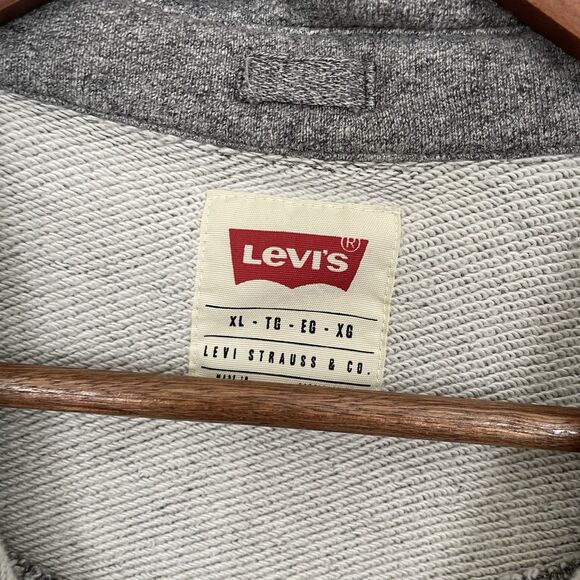 Levi's Knit Shacket Mens XL Gray Casual Comfy Retro 90s Y2K Button Snap - Picture 7 of 8